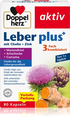 Doppelherz Leber plus mit Cholin + Zink Kapseln zur Unterstützung der Leberfunktion