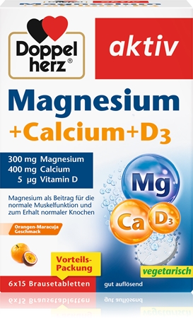 Doppelherz Magnesium + Calcium + D3 Brausetabletten trägt zur normalen Funktion des Nervensystems bei