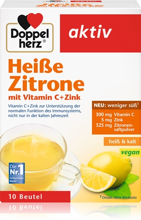 Doppelherz Heiße Zitrone Vitamin C + Zink Säckchen zur Unterstützung des Immunsystems