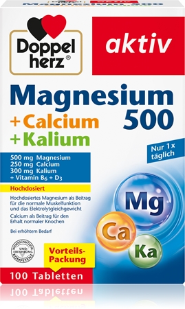 Doppelherz Magnesium 500 + Calcium + Kalium Tabletten trägt zur normalen Funktion des Nervensystems bei