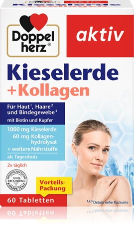 Doppelherz Kieselerde + Kollagen Tabletten für Haare, Nägel und Haut