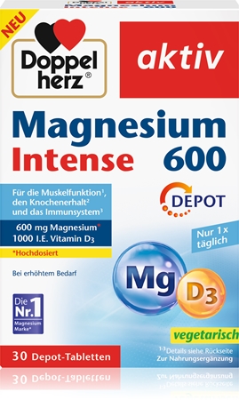 Doppelherz Magnesium Intense 600 Tabletten trägt zur normalen Funktion des Nervensystems bei
