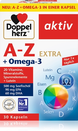 Doppelherz A-Z Extra + Omega-3 Kapseln für Ihr Wohlbefinden