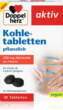 Doppelherz Kohletabletten pflanzlich Tabletten zur Unterstützung der Entgiftung des Körpers