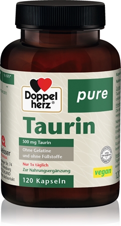 Doppelherz pure Taurin 500 mg Kapseln zur Erhaltung von Energie und kognitiver Leistungsfähigkeit