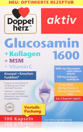 Doppelherz Glucosamin 1600 + Collagen + MSM Kapseln zur Unterstützung der Gesundheit des Bewegungsapparats
