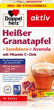 Doppelherz Aktiv Heißer Granatapfel + Sanddorn + Acerola Heißgetränk zur Unterstützung des Immunsystems