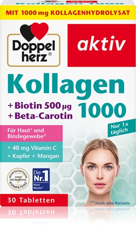 Doppelherz Aktiv Kollagen 1000 Tabletten für schöne Haare, Haut und Nägel