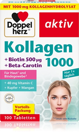 Doppelherz Aktiv Kollagen 1000 Tabletten für schöne Haare, Haut und Nägel