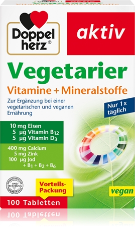 Doppelherz Vegetarier Vitamine + Mineralstoffe Tabletten zur Unterstützung des Energiestoffwechsels