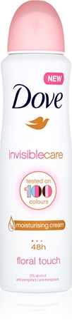 Dove Invisible Care Floral Touch antitranspirante antimanchas blancas sin alcohol