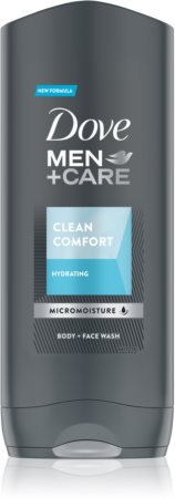 Dove Men+Care Clean Comfort gel de ducha hidratante  para cara, cuerpo y cabello