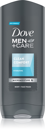 Dove Men+Care Clean Comfort hydratační sprchový gel na obličej, tělo a vlasy
