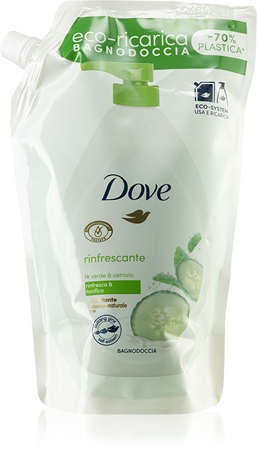 Dove Go Fresh Cucumber & Green Tea sprchový a kúpeľový gél náhradná náplň