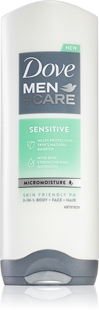 Dove Men+Care Sensitive żel pod prysznic do twarzy, ciała i włosów dla mężczyzn