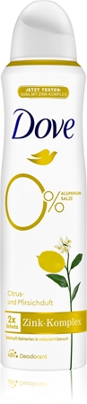 Dove 0% ALU Citrus a Broskev deodorant s 48hodinovým účinkem