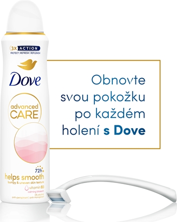 Dove Advanced Care Helps Smooth antiperspirant ve spreji 72h