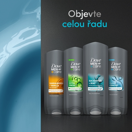 Dove Men+Care Clean Comfort sprchový gel na obličej, tělo a vlasy