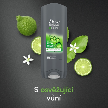 Dove Men+Care Extra Fresh sprchový gel na tělo a obličej