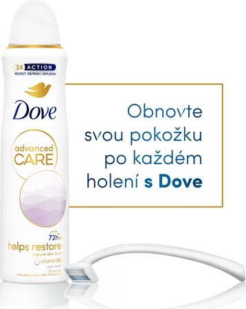 Dove Advanced Care Helps Restore antiperspirant bez alkoholu