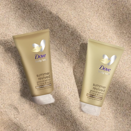 Dove DermaSpa Summer Revived leite autobronzeador para rosto e corpo