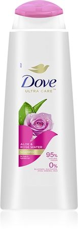 Dove Aloe & Rose Water champô para hidratação e brilho