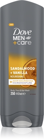 Dove Men+Care Sandalwood&Vanilla gel de duche 3 em 1