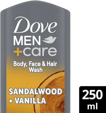 Dove Men+Care Sandalwood&Vanilla gel de duche 3 em 1