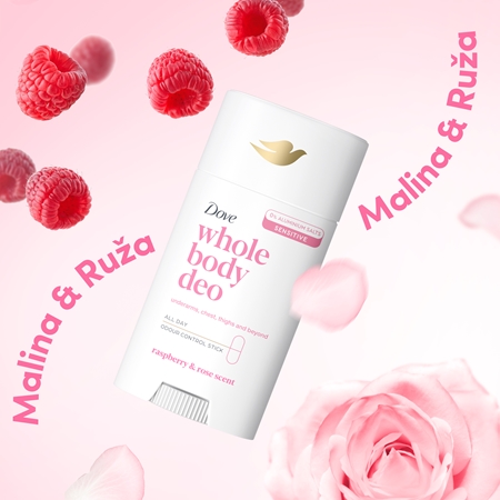 Dove Raspberry & Rose tuhý dezodorant na telo