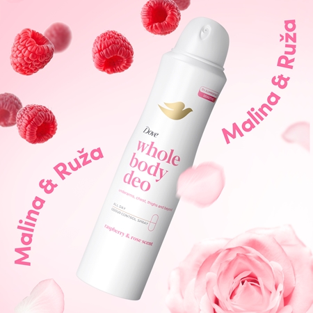 Dove Raspberry & Rose dezodorant v spreji na telo