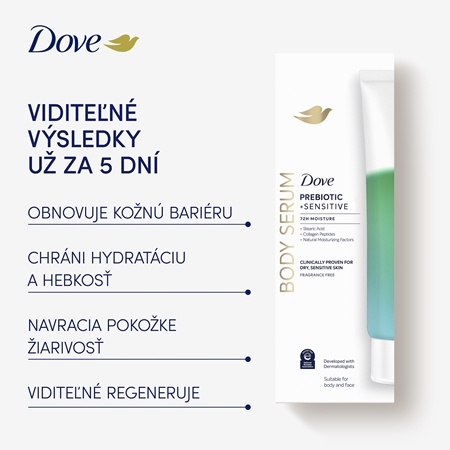 Dove Prebiotic telové sérum pre obnovu kožnej bariéry