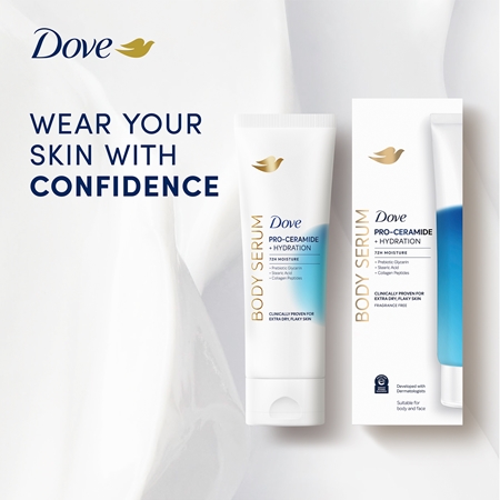 Dove Hydration Pro-Ceramide Body Serum for hydrating and firming skin