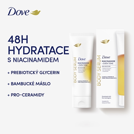 Dove Even Tone Niacinamide tělové sérum pro rozjasnění a hydrataci