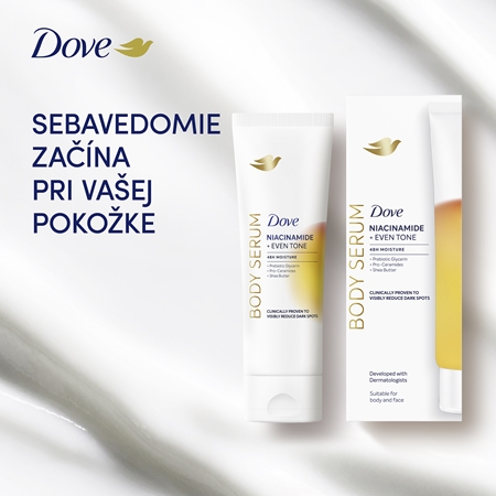 Dove Even Tone Niacinamide telové sérum pre rozjasnenie a hydratáciu