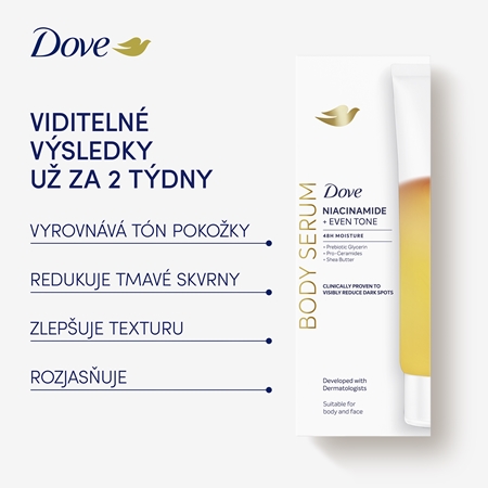 Dove Even Tone Niacinamide tělové sérum pro rozjasnění a hydrataci