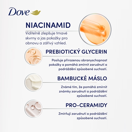 Dove Even Tone Niacinamide tělové sérum pro rozjasnění a hydrataci