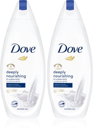 Dove Deeply Nourishing odżywczy żel pod prysznic 2 x 250 ml (wygodne opakowanie)
