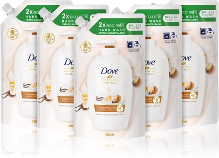 Dove Pampering Care Håndsæbe 5 x 500 ml (Økonomipakke) Genopfyldning