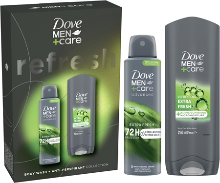 Dove Men+Care Refresh dovanų rinkinys kūnui vyrams Extra Fresh