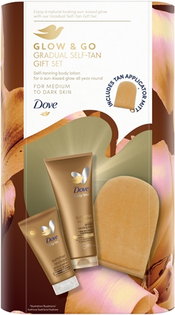 Dove Glow & Go Gradual Self-Tan Gift Set set per un’abbronzatura perfetta da donna