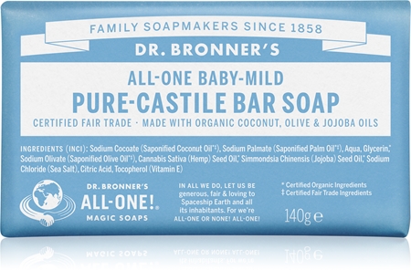 Dr. Bronner’s Baby-Mild tuhé mýdlo bez parfemace