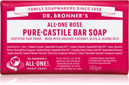 Dr. Bronner’s Rose tuhé mýdlo