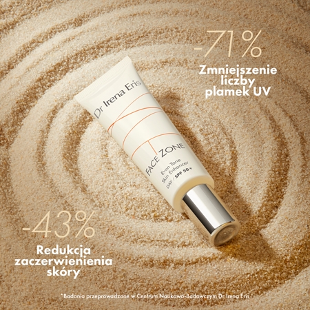 Dr Irena Eris Face Zone tonujący krem przeciwzmarszczkowy wyrównujący koloryt SPF 50+