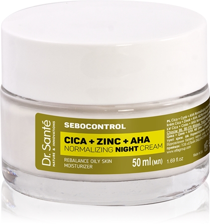 Dr. Santé Sebocontrol Cica + Zinc + AHA Normalising and Sebum-Regulating Night Cream