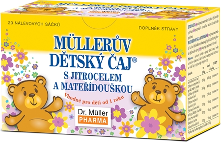 Dr. Müller Müllerův dětský čaj® S jitrocelem a mateřídouškou dětský čaj při kašli a nachlazení
