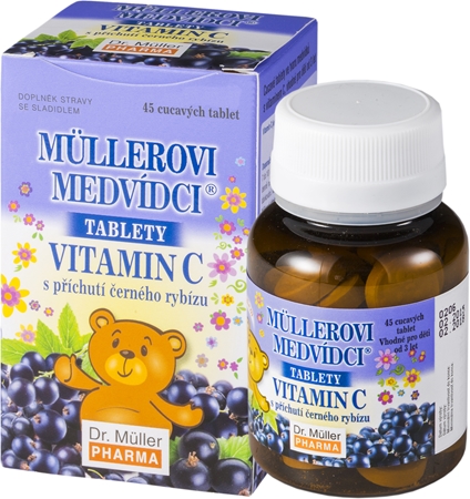 Dr. Müller Müllerovi medvídci® - černý rybíz cucavé tablety pro podporu imunitního systému