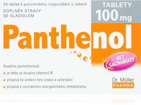 Dr. Müller Panthenol tablety 100mg tablety na podporu zníženia miery únavy a vyčerpania