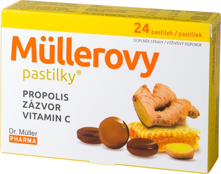 Dr. Müller Müllerovy pastilky® propolis, zázvor a vitamin C pastilky pro podporu imunitního systému
