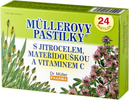 Dr. Müller Dr. Müller pastylki® plantain, chamomile and vitamin C suplement diety przy problemach z głosem