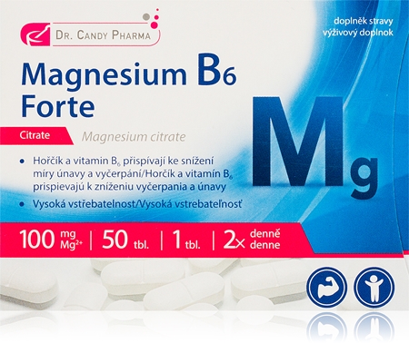 Dr. Candy Pharma Magnesium B6 Forte tablety pro podporu snížení míry únavy a vyčerpání